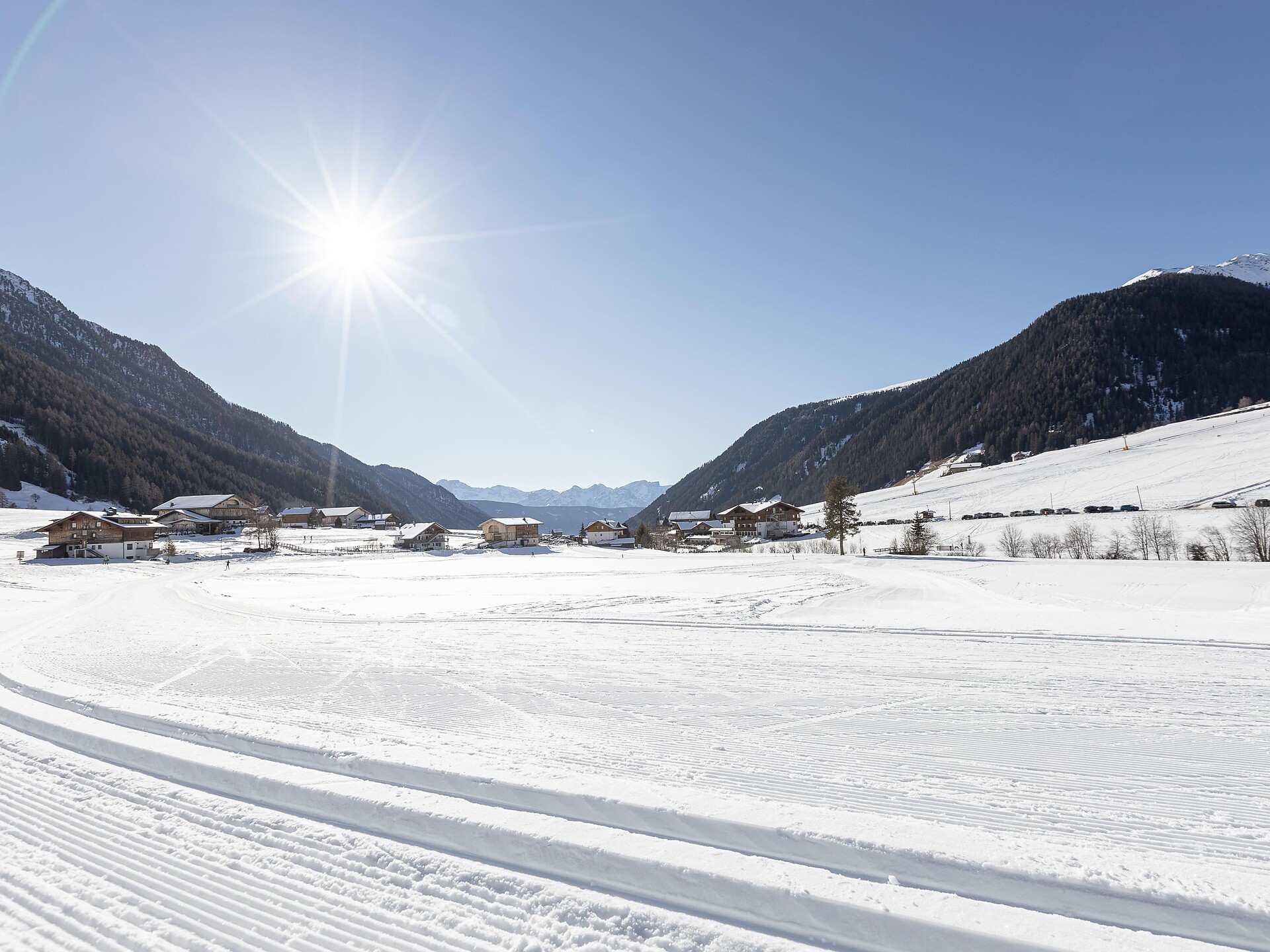 Cross country ski track Val Casies Valley