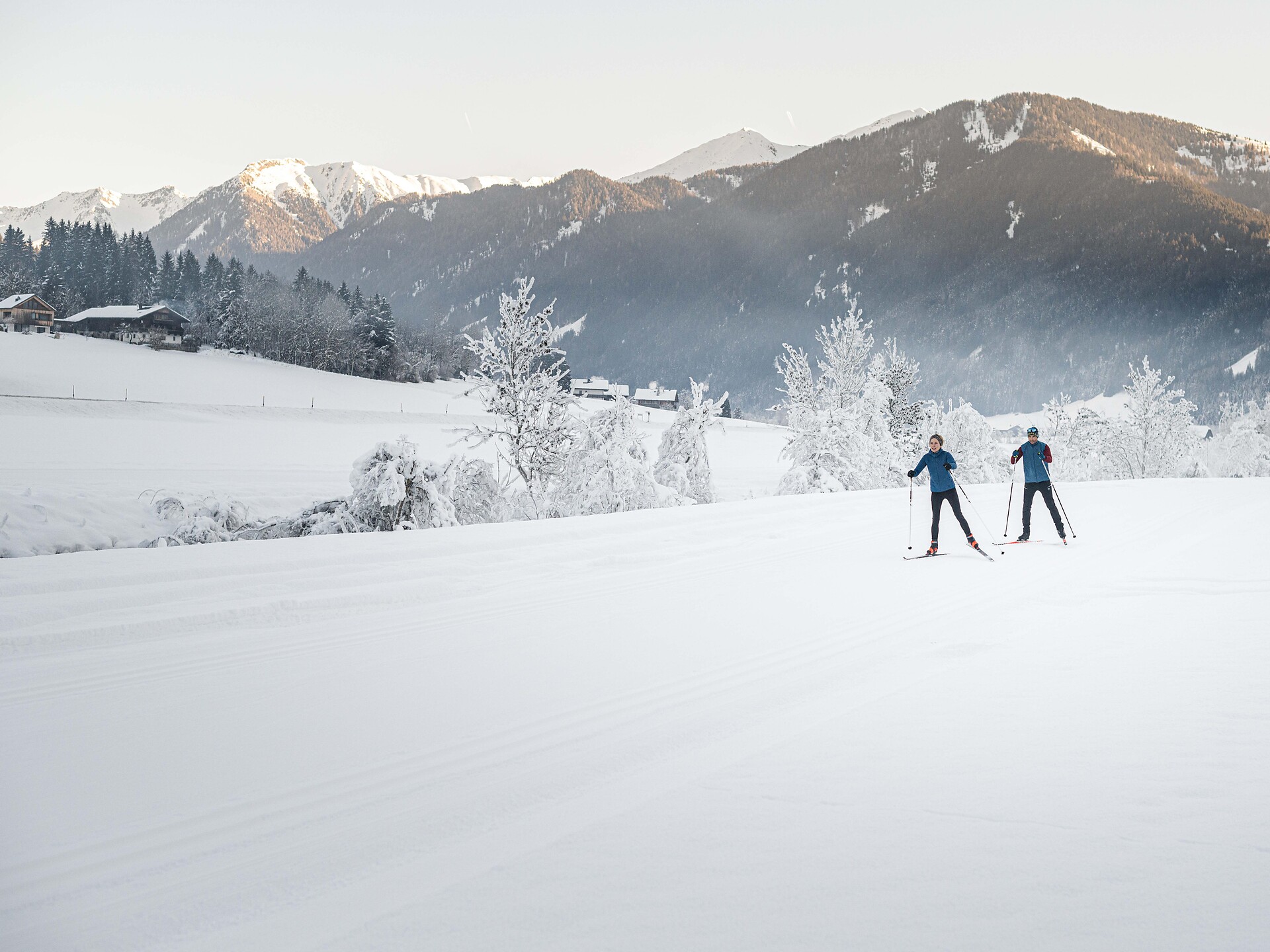 Cross country ski track Val Casies Valley