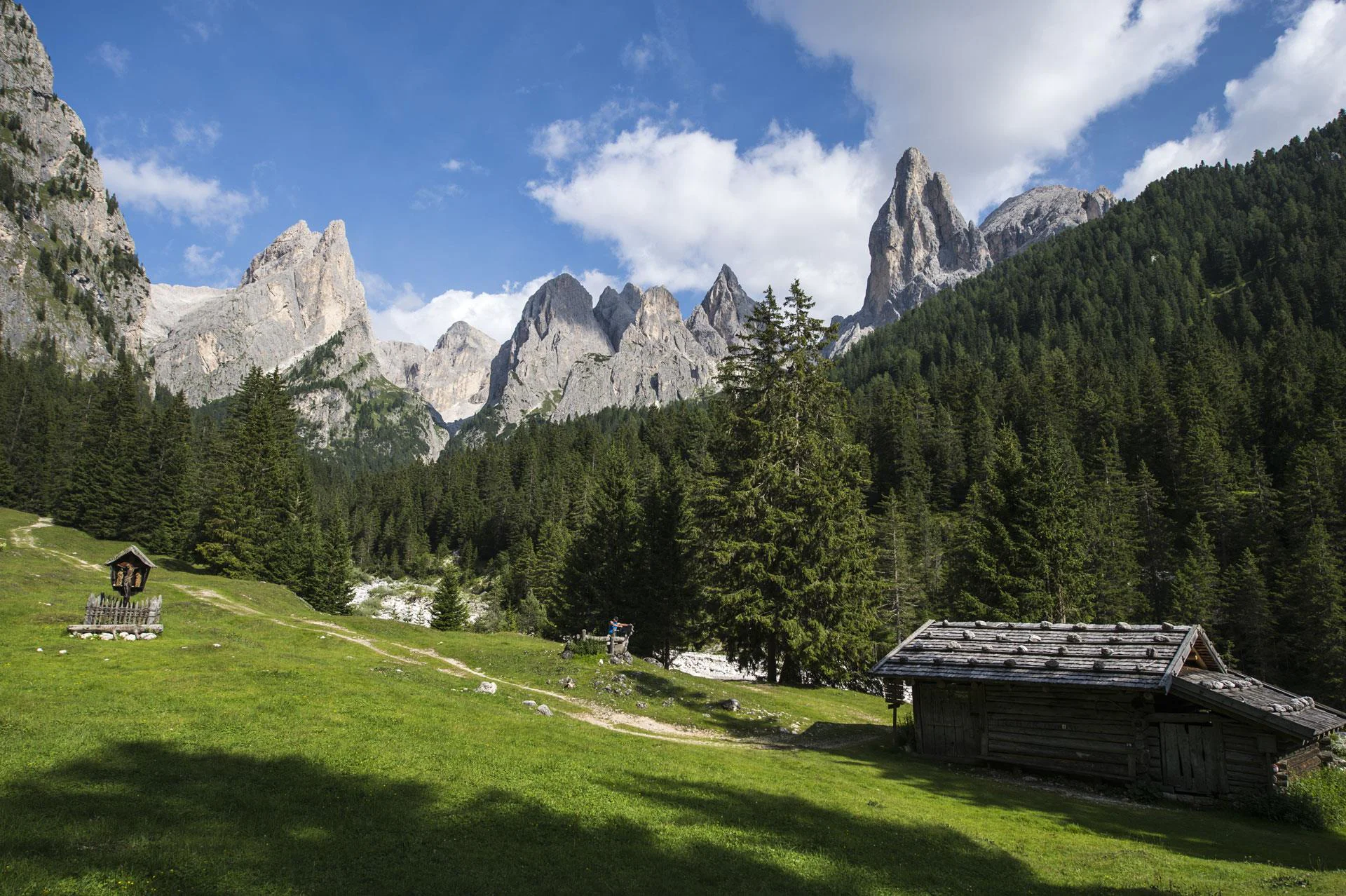 To the Rechter Leger clearing in the Tschamin Valley Tiers am Rosengarten/Tires al Catinaccio 4 suedtirol.info