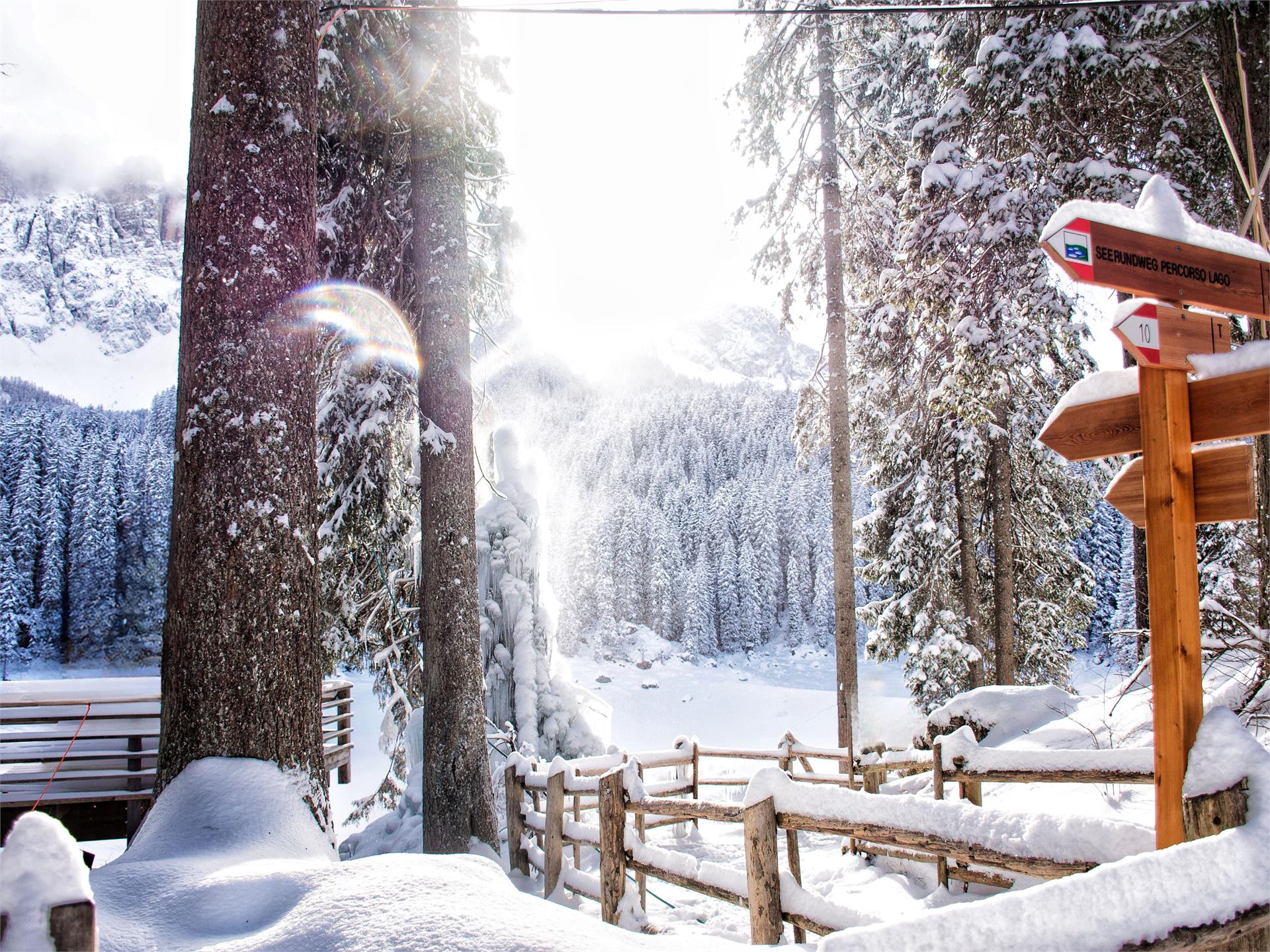 Long winter circular hike at Lake Carezza Welschnofen/Nova Levante 2 suedtirol.info