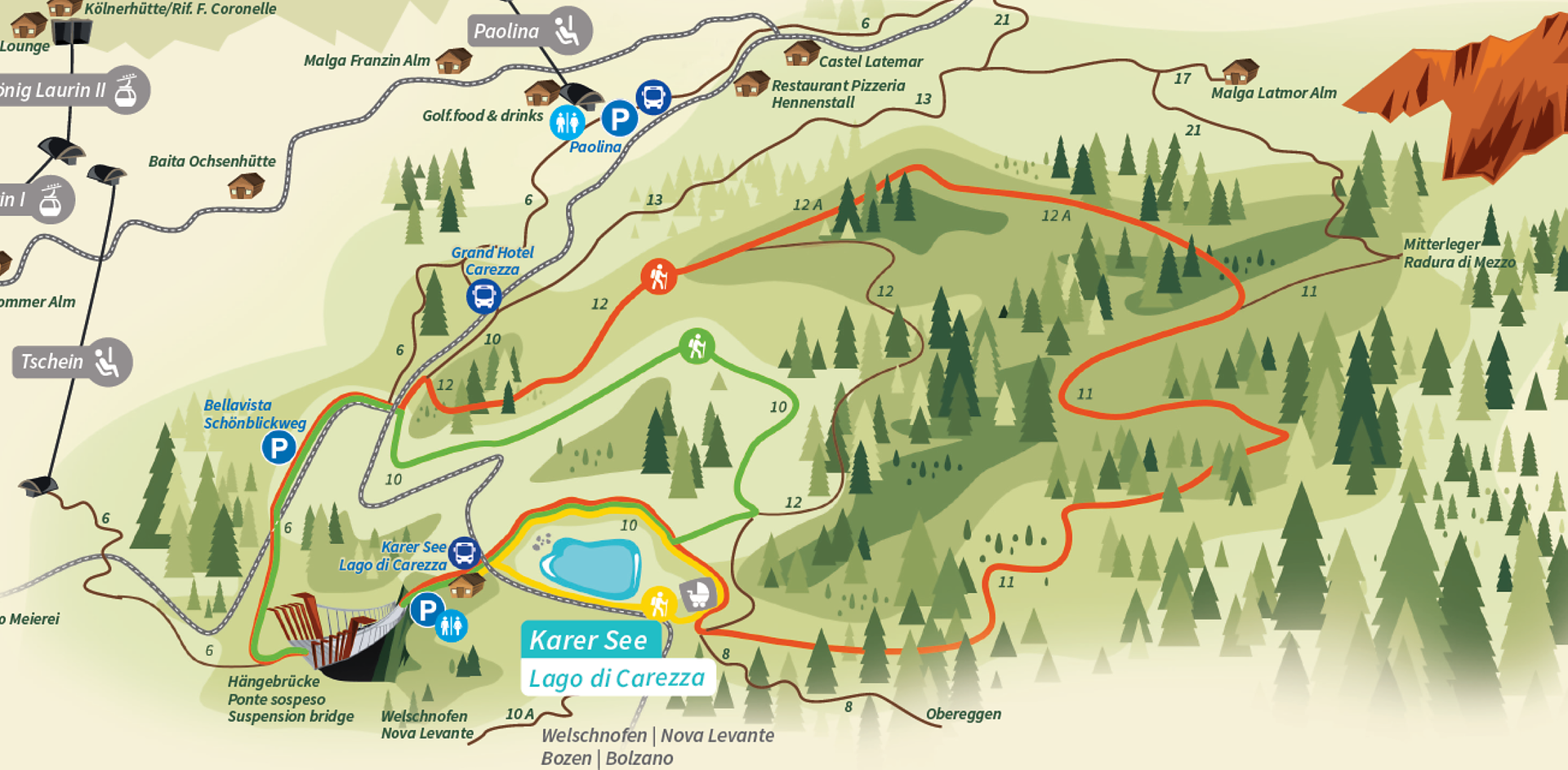 Long circular route at Lake Carezza - Dolomites Region Eggental - #7 - suedtirol.info