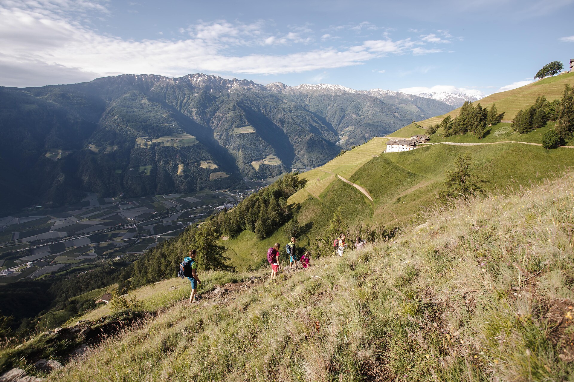Merano high mountain trail, family