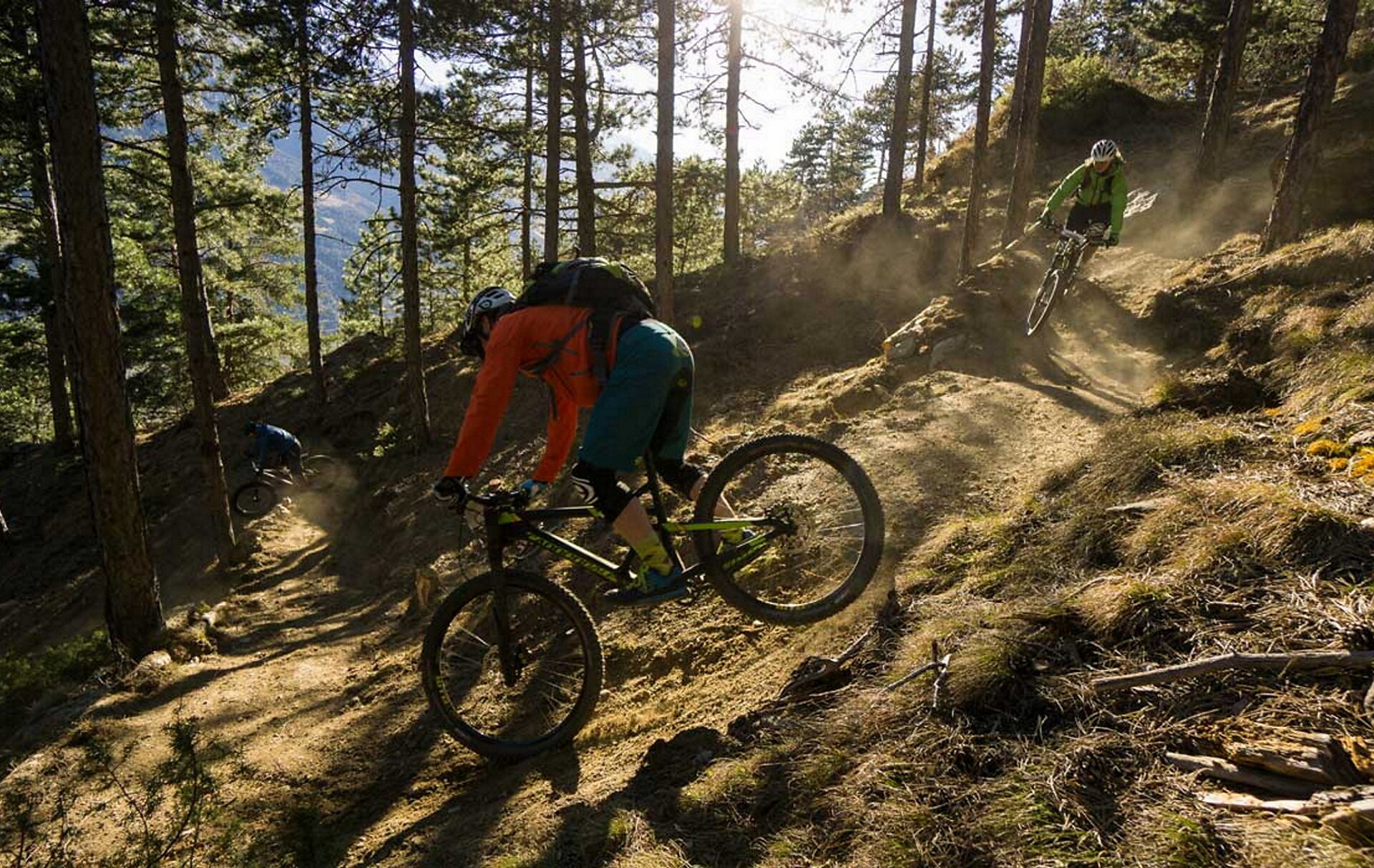 Mountain biking at Monte Sole mountain in Venosta Valley