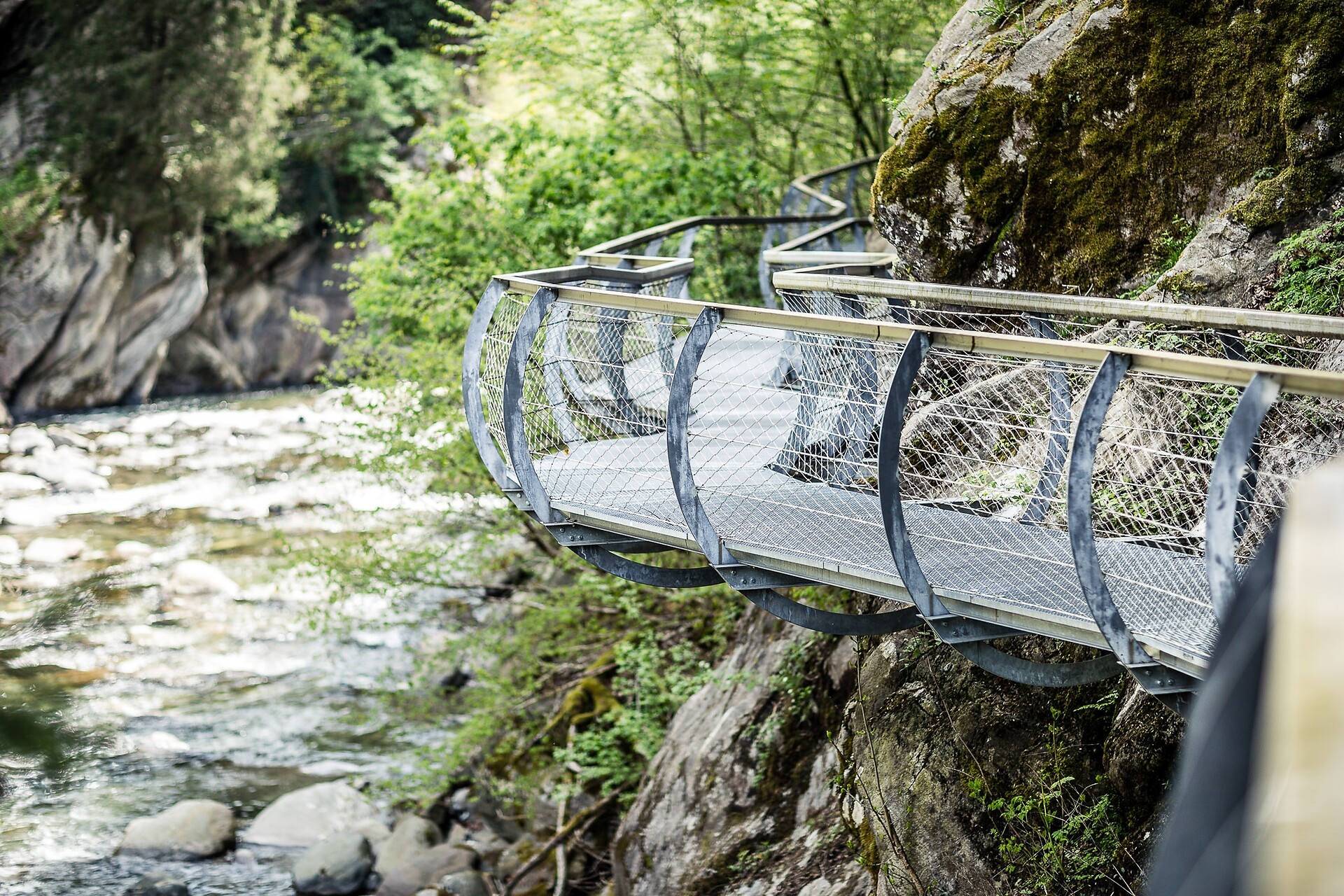 Weg entlang der Passerschlucht