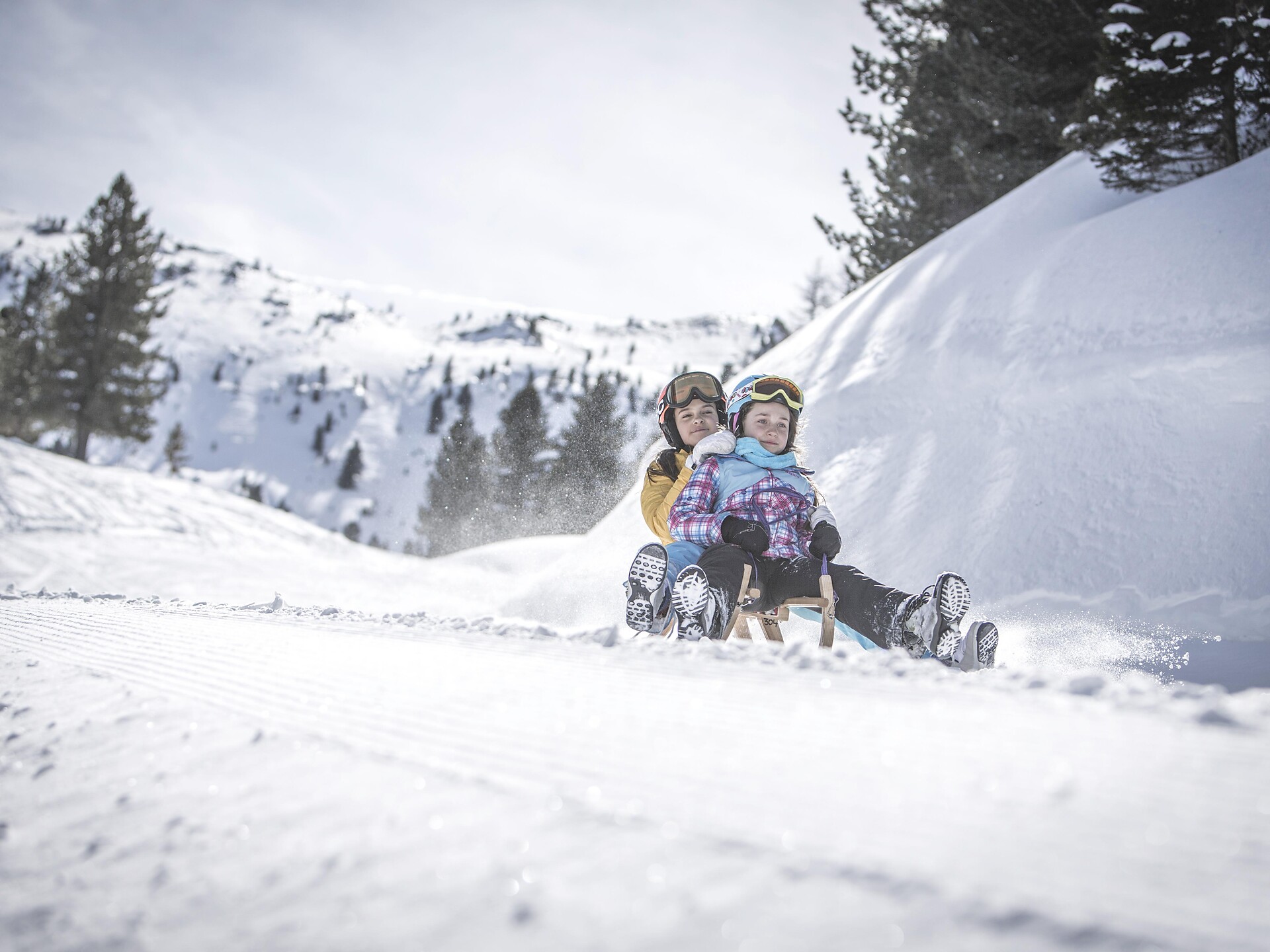 Tobogganing Seiser Alm