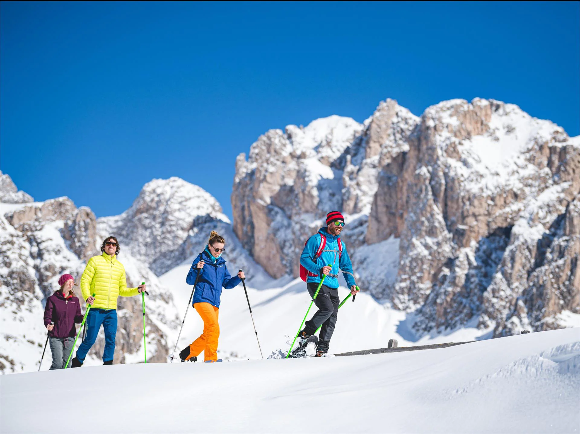Snowshoe hike admiring the Odle Group S.Crestina Gherdëina/Santa Cristina Val Gardana 2 suedtirol.info