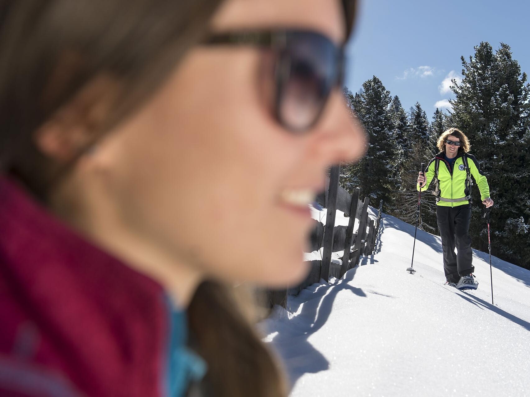 Snowshoeing in Tires al Catinaccio