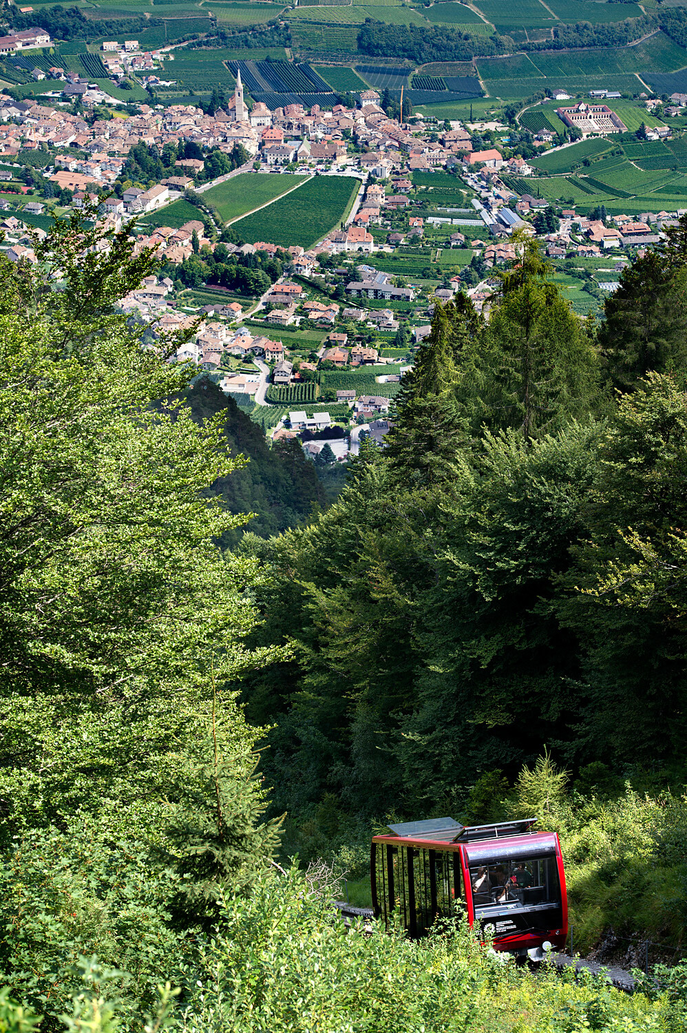 View from the mountain station of the Mendel Cable Car
