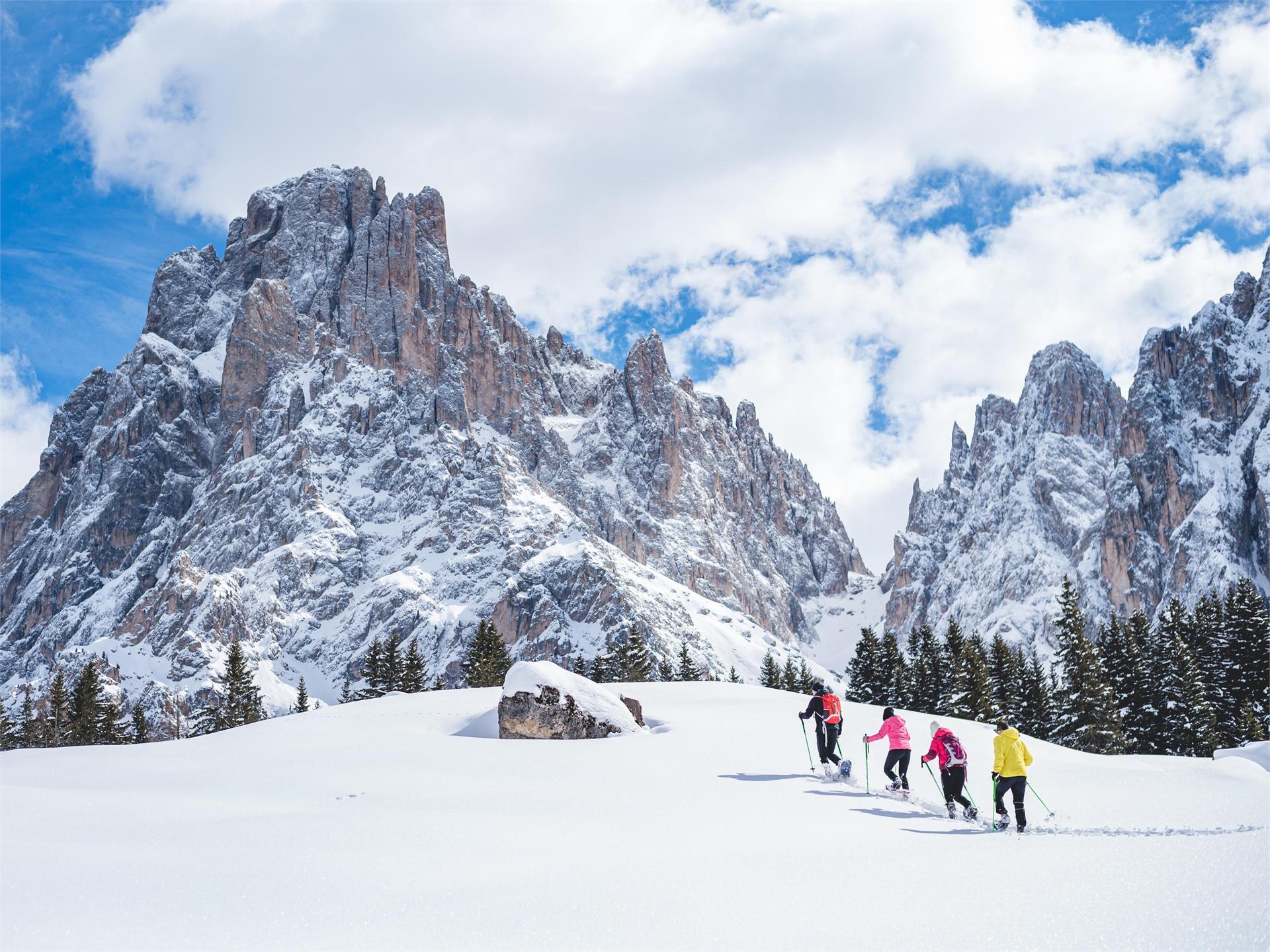 Escursione con le ciaspole ai piedi del Gruppo del Sassolungo Santa Cristina Val Gardena 6 suedtirol.info