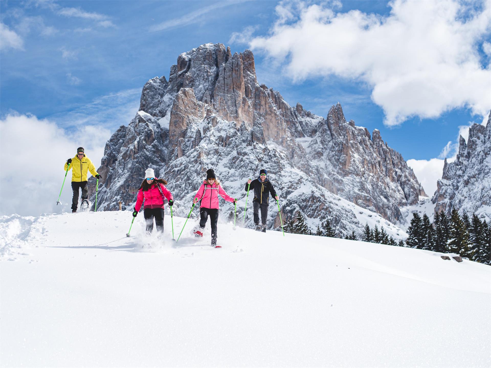 Escursione con le ciaspole ai piedi del Gruppo del Sassolungo Santa Cristina Val Gardena 7 suedtirol.info