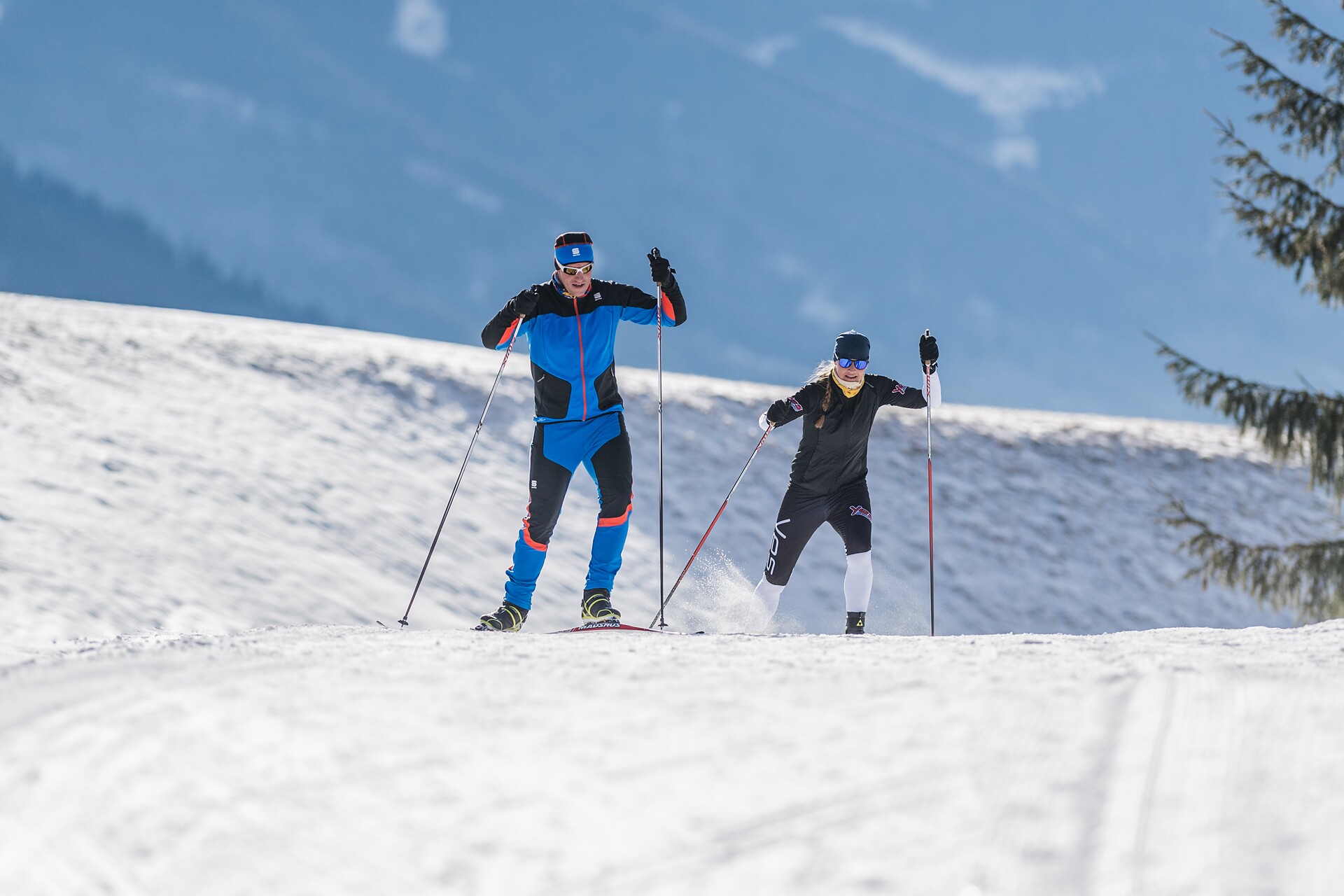 Cross County ski track Val Casies Valley