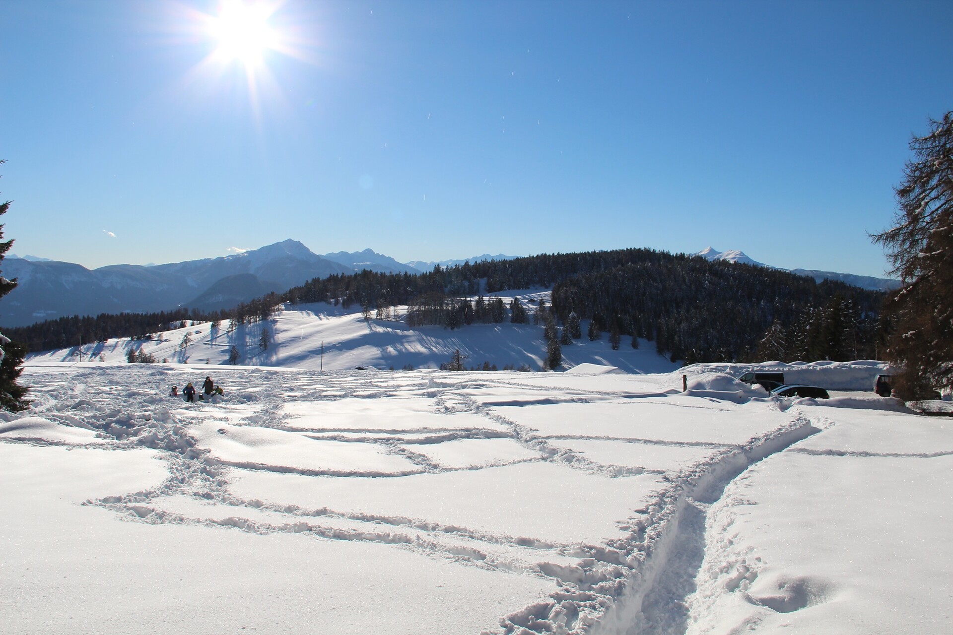 Aussicht von der Leadner Alm oberhalb von Vöran