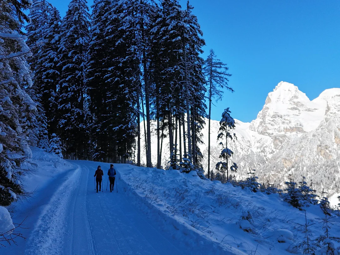 Winter hiking trail Ladurns