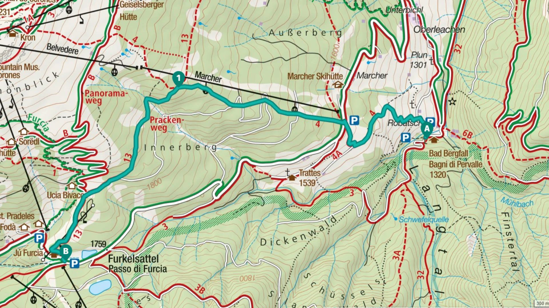 Wanderung Bad Bergfall - Marchner - Furkelpass San Vigilio 1 suedtirol.info