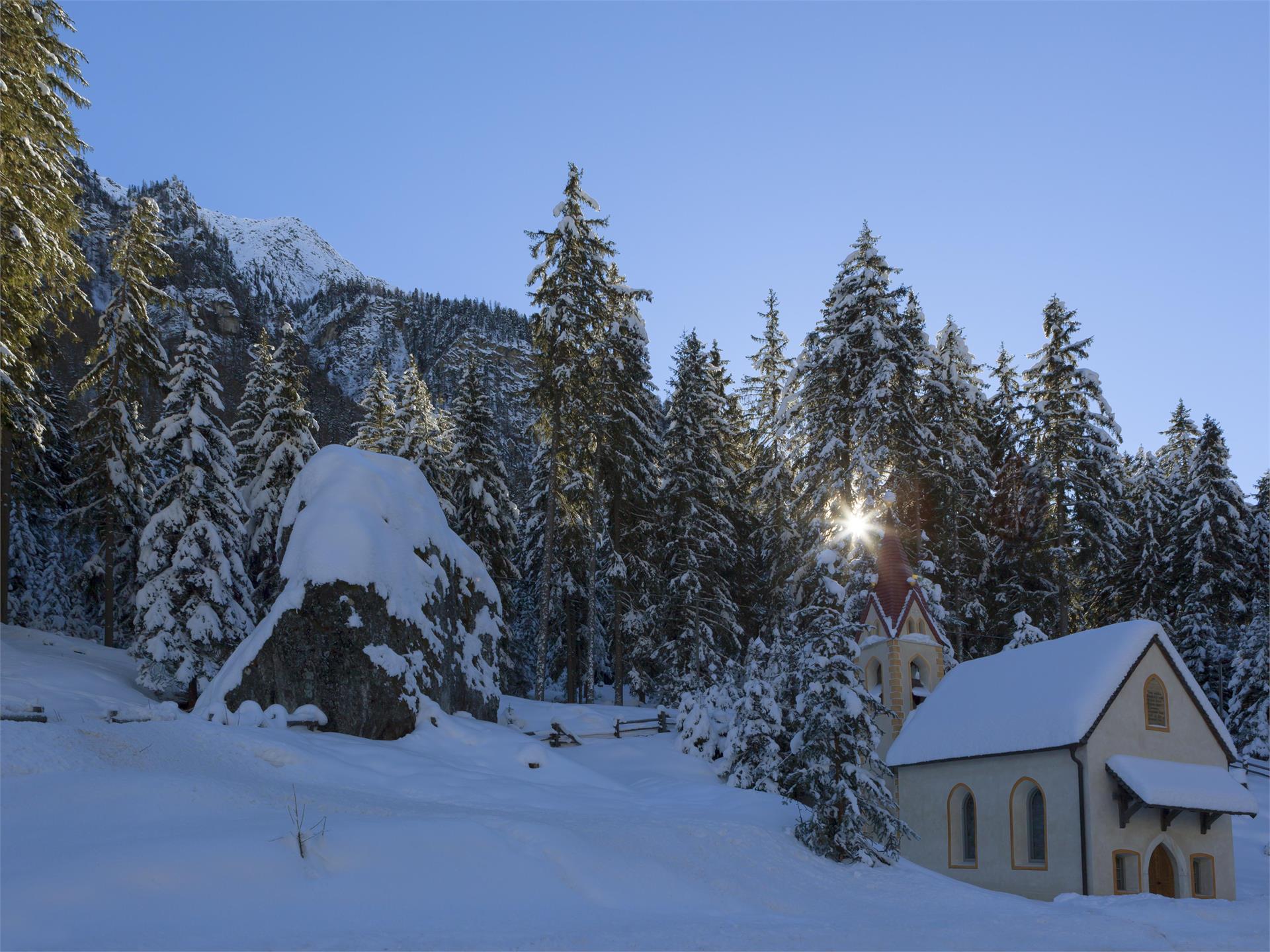 Passeggiata invernale Cappella Santa Maria alla Fonderia Martello 1 suedtirol.info