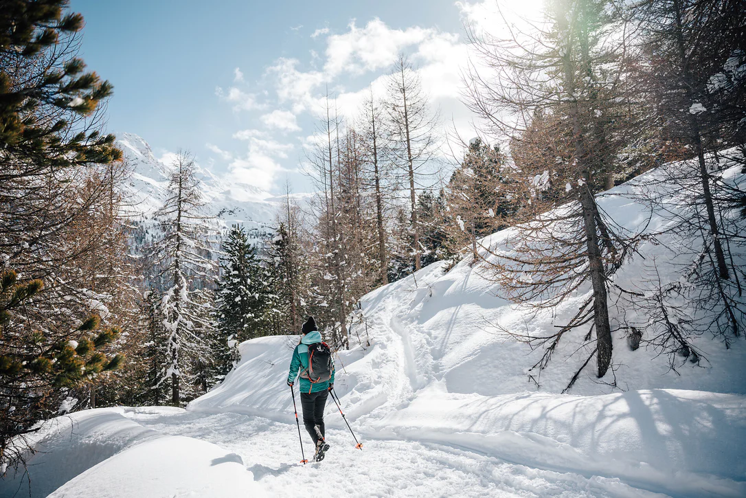 Snowshoeing to the Lyfialm in Val Martello