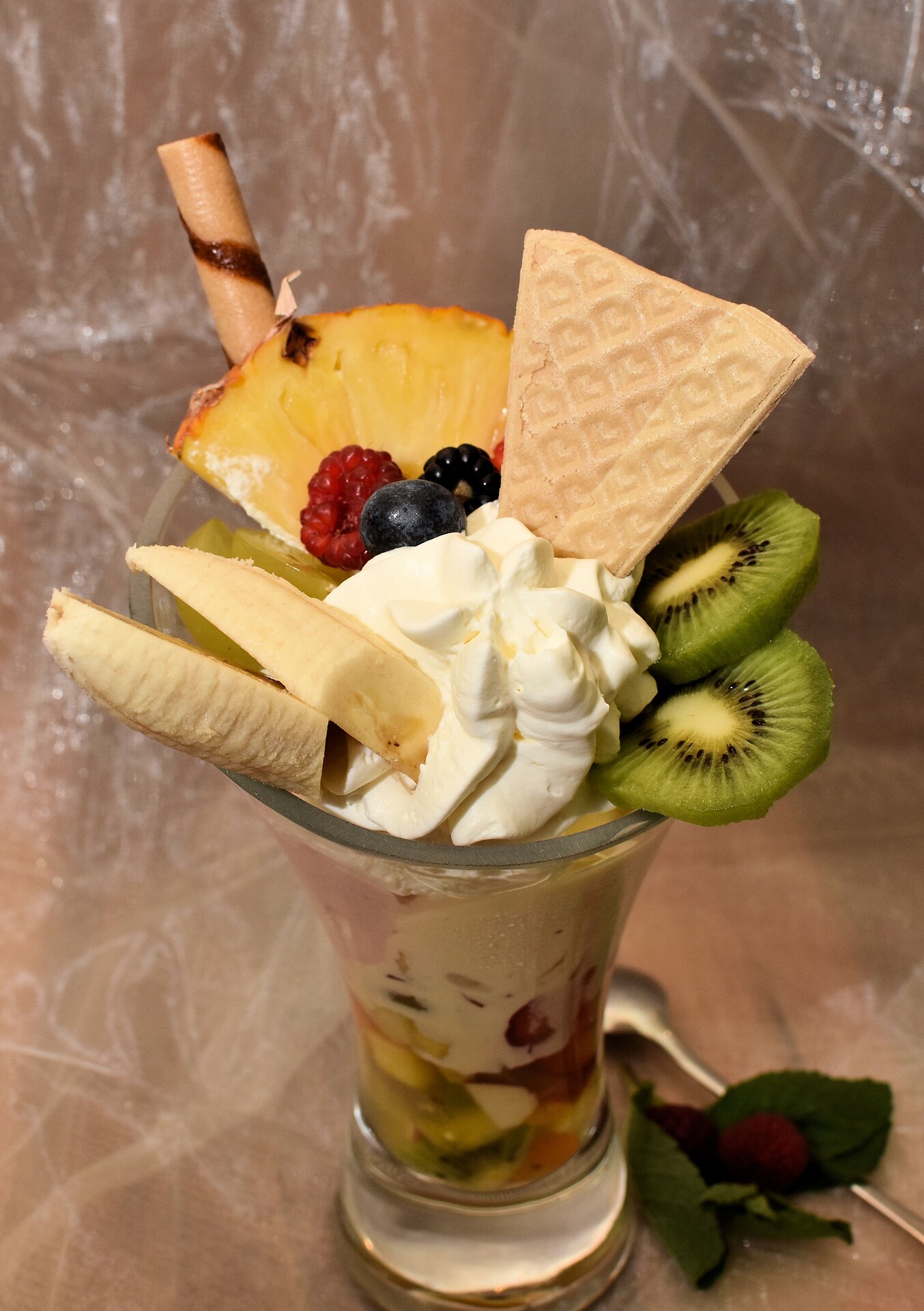 coppa di frutta/gelato