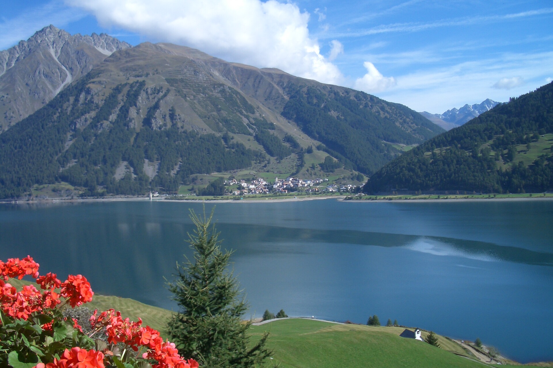 View on the lake Reschensee