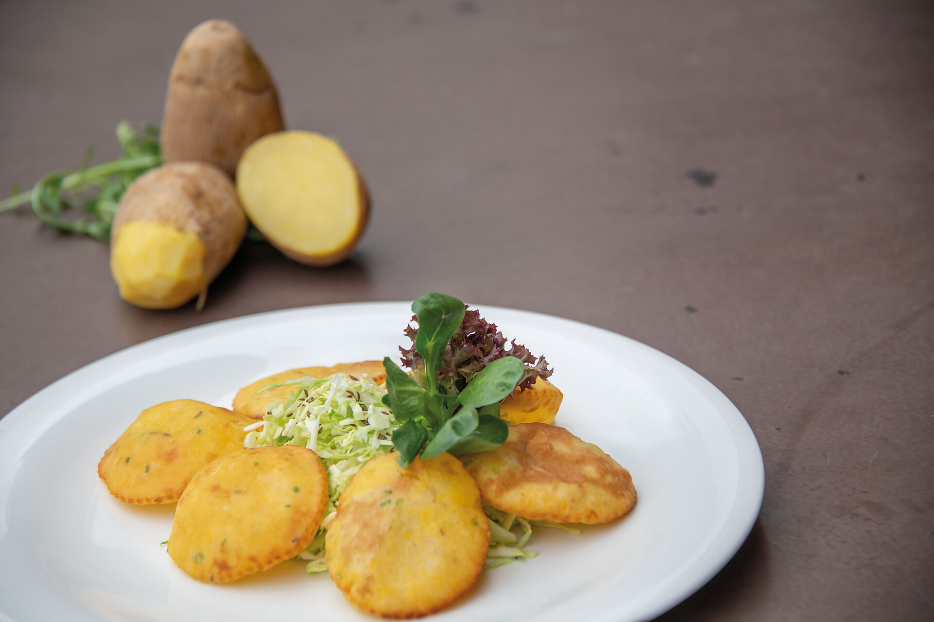 Homemade potato leaves and cabbage