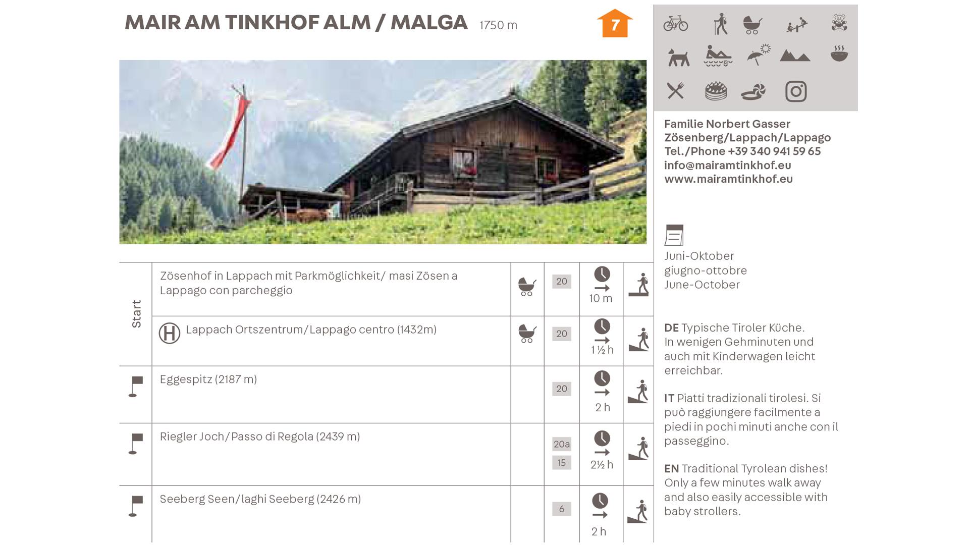 Mair am Tinkhof Alm hut Mühlwald/Selva dei Molini 11 suedtirol.info
