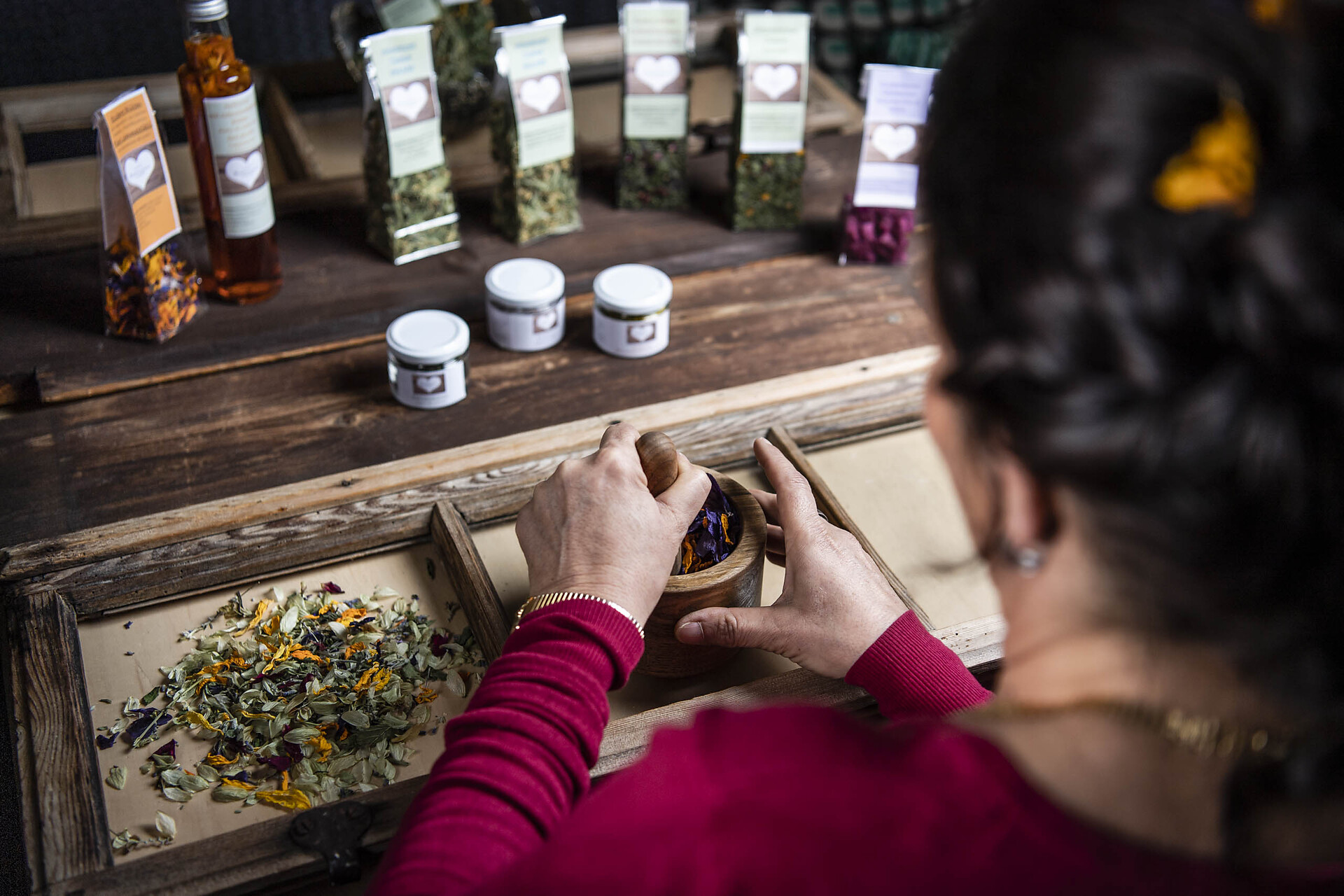 Carmen is our "herb witch". She supplies us with the finest herbs from her mountain garden.