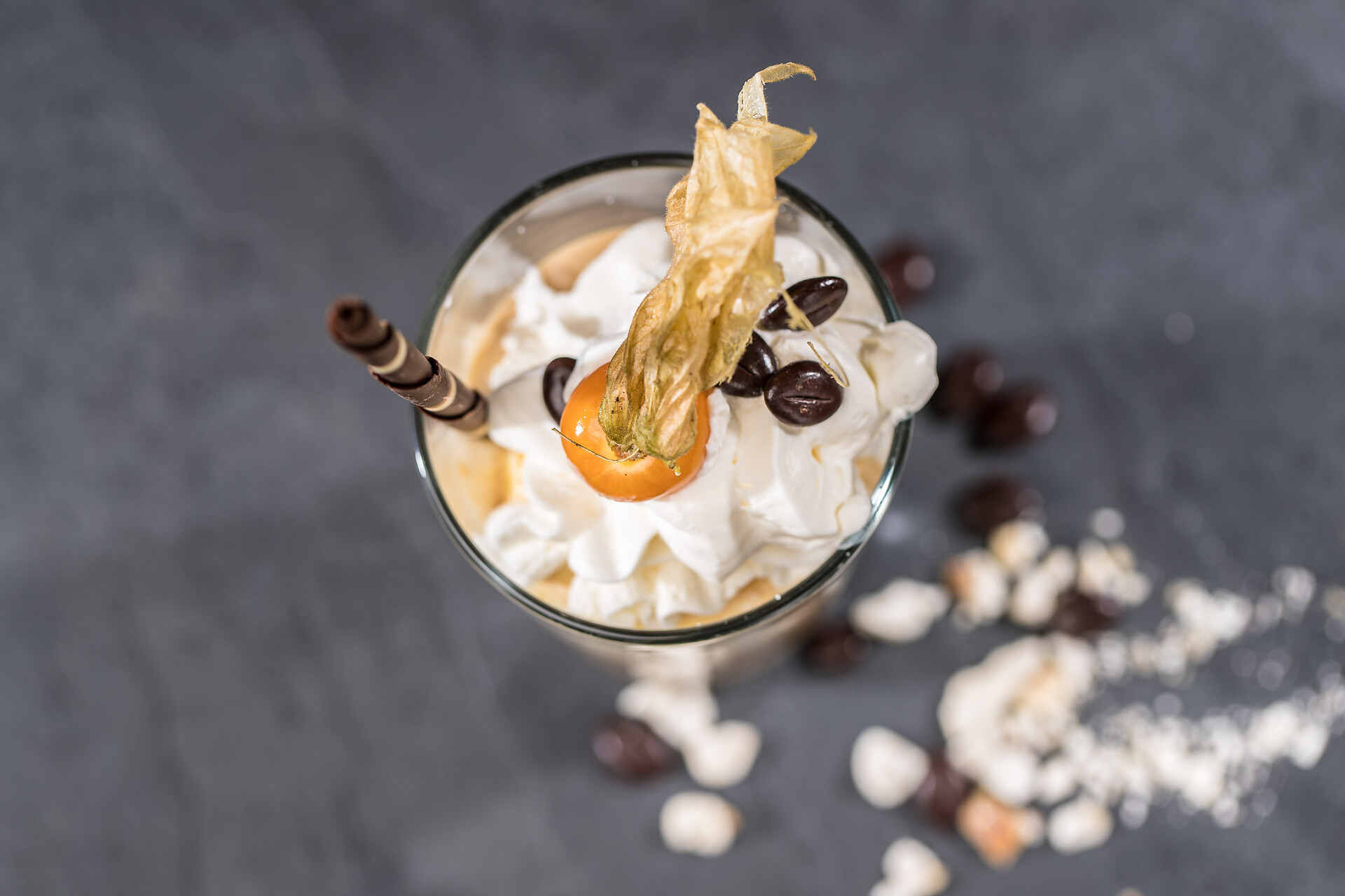 Iced coffee with homemade gelato