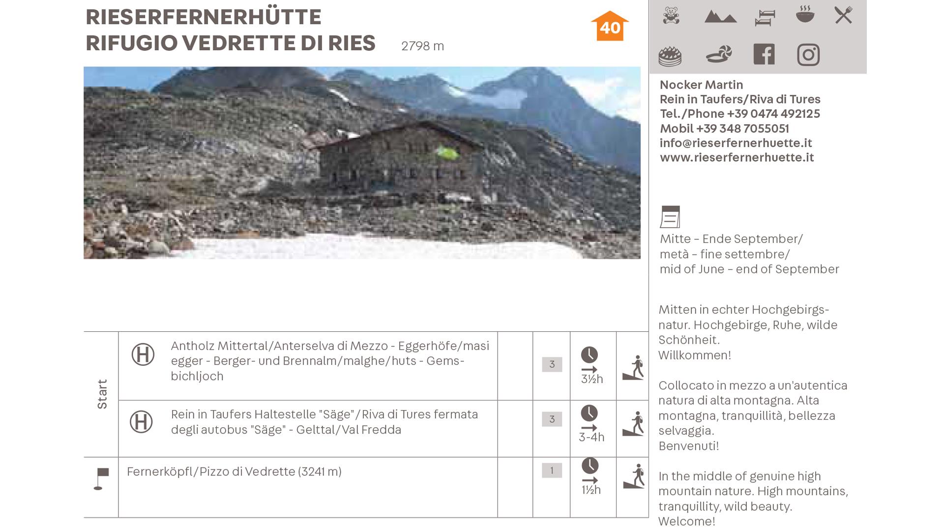 Rieserfernerhütte Sand in Taufers/Campo Tures 2 suedtirol.info