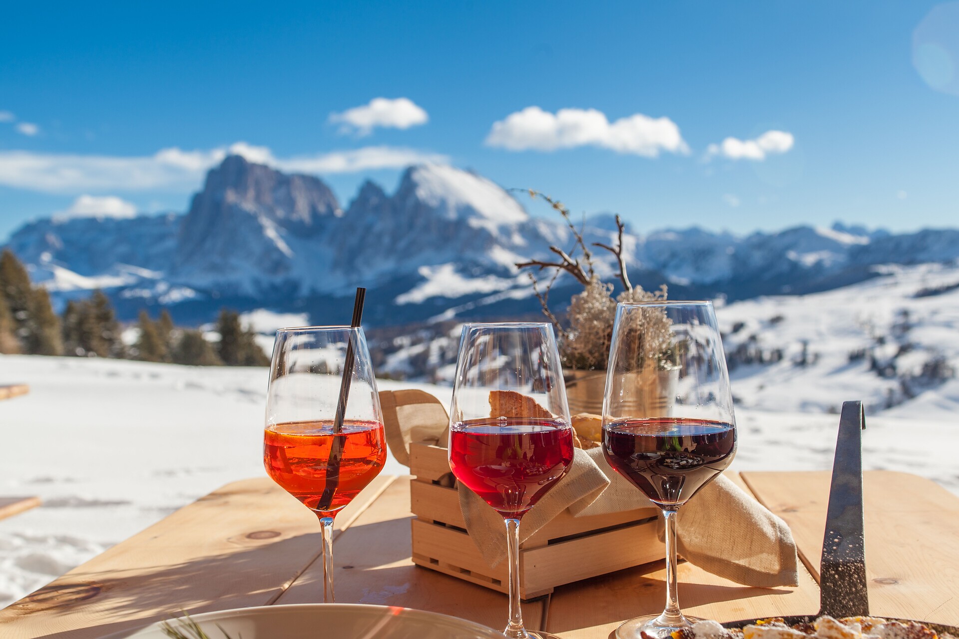 Tschötsch Alm mountain hut restaurant, Alpe di Siusi Dolomiti, Lunch