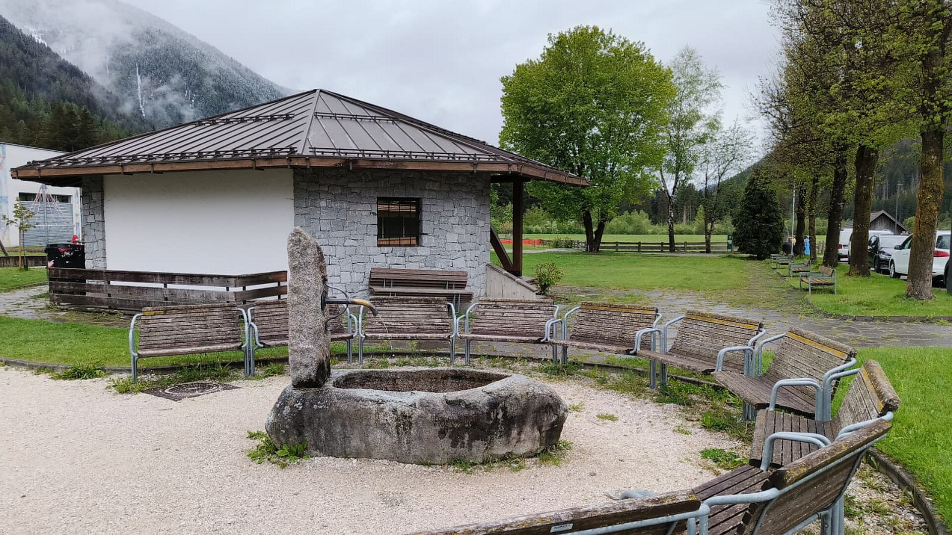 Fountain near the music pavilion in Antholz Niedertal - Dolomites Region Kronplatz/Plan de Corones - #1 - suedtirol.info