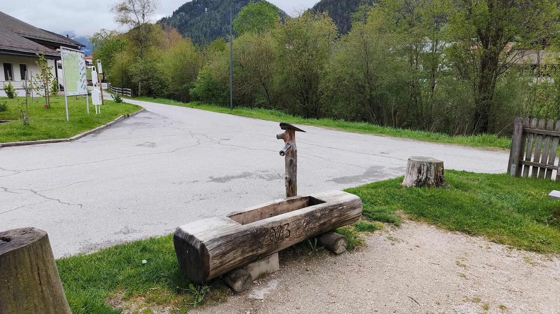Fountain at the playground in Oberrasen - Dolomites Region Kronplatz/Plan de Corones - #1 - suedtirol.info