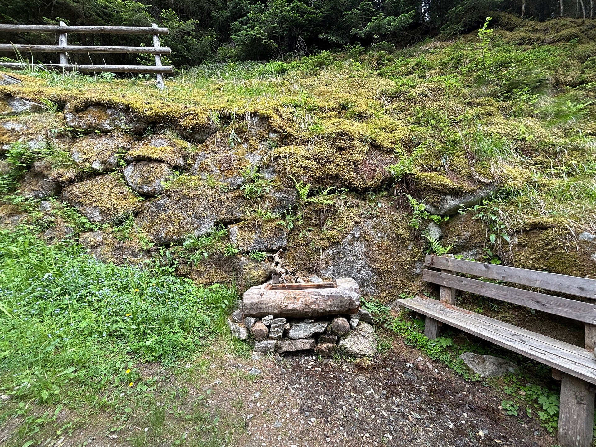 Brunnen am Wanderweg Nr. 5 zur Hochrautalm in Oberrasen - Dolomitenregion Kronplatz - #1 - suedtirol.info