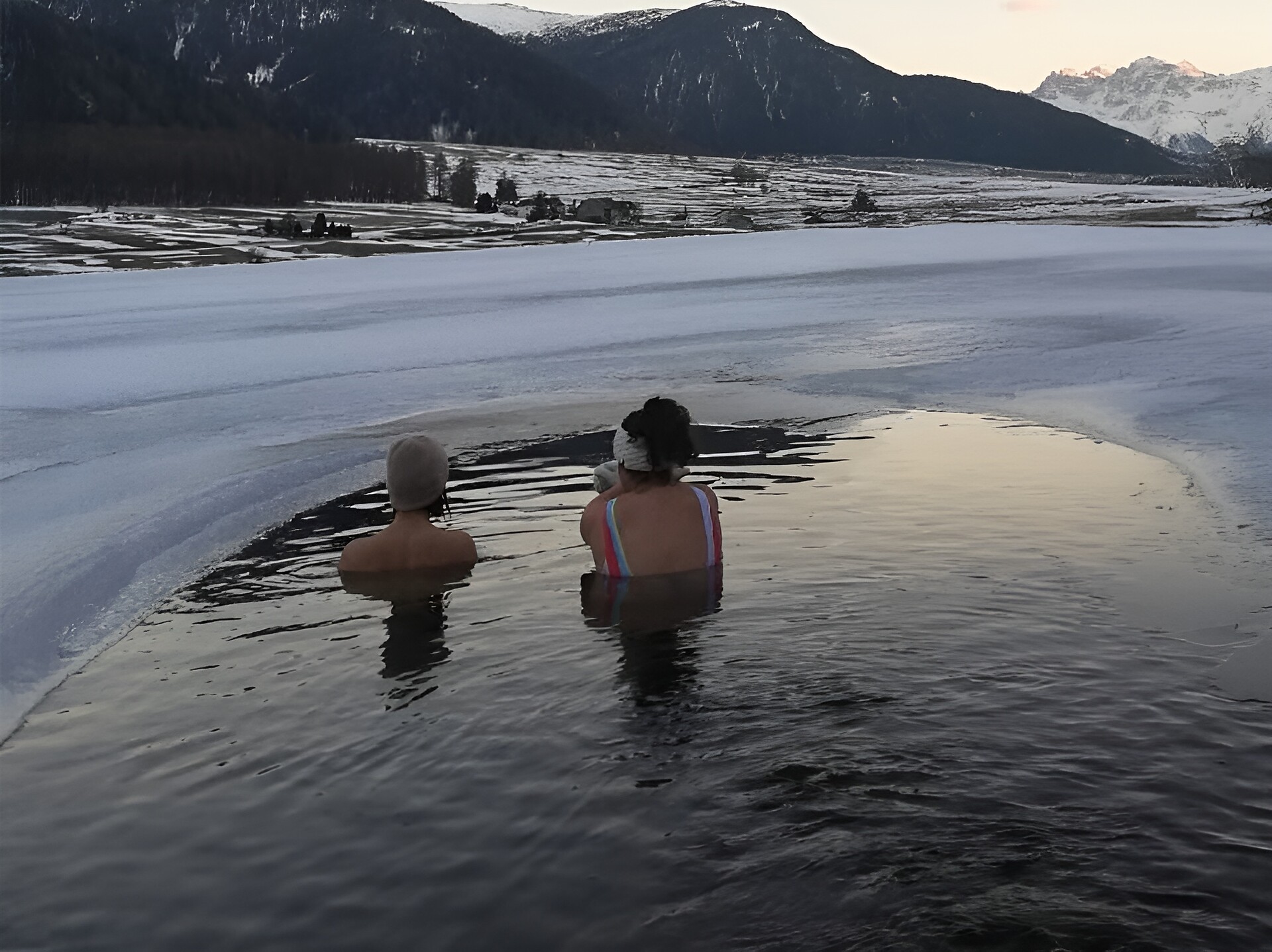 Eisbaden im See