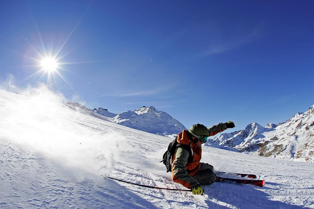 Skiing on Val Senales Glacier