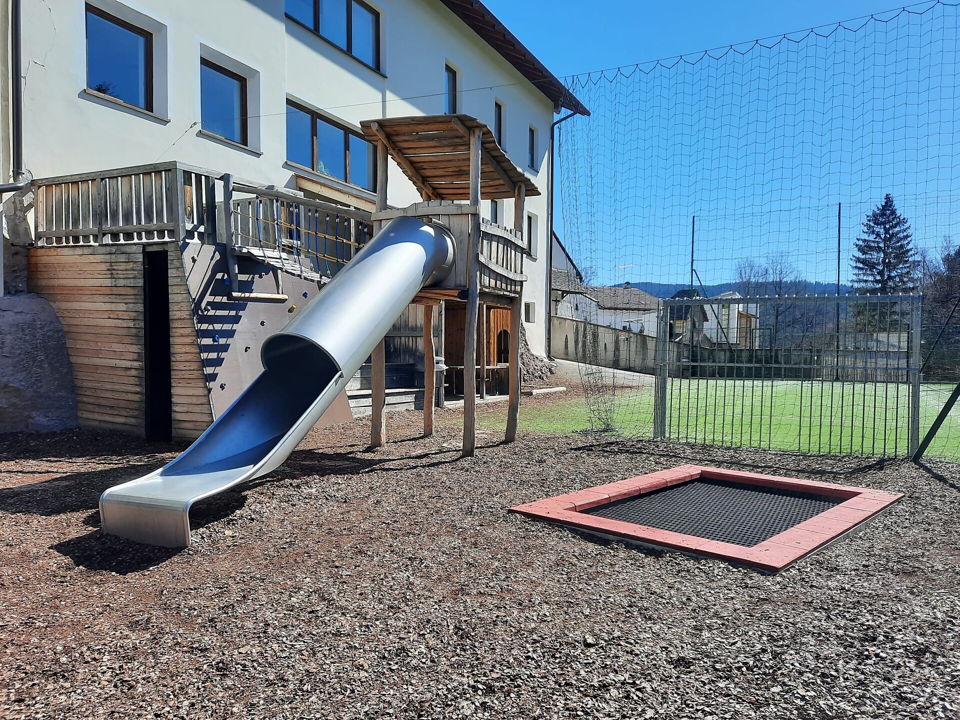 Playground next to the school in Hafling