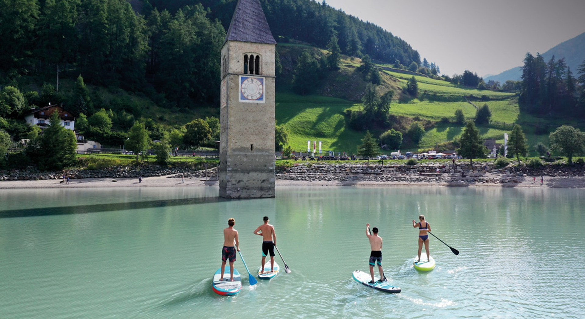Stand-Up Paddleboarding on Lake Resia - Vinschgau/Val Venosta - #1 - suedtirol.info