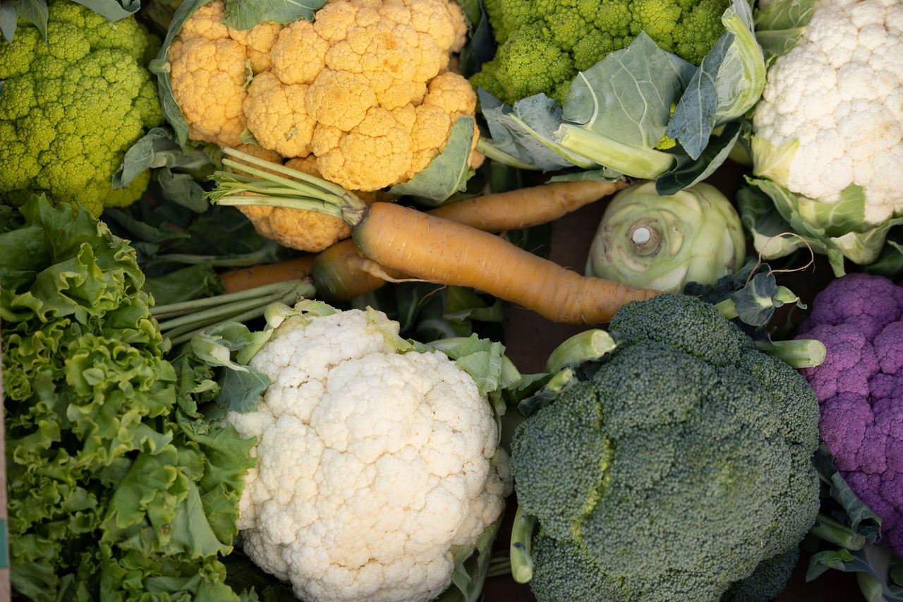 Blumenkohl, Romanesco, Möhren und anderes Gemüse aus Südtirol.